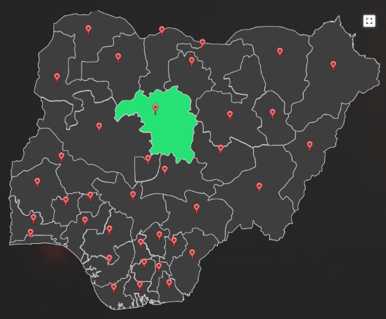 Map of coronavirus spread in Nigeria