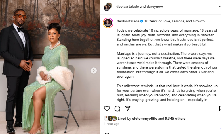 There?s no perfect blueprint for marriage, but there is power in choosing to stay and build together - Dare Art-Alade?s wife, Deola, writes as they celebrate 18th wedding anniversary